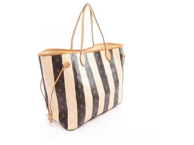 Borsa Tote Louis Vuitton Neverfull GM Marrone Beige - vista 2