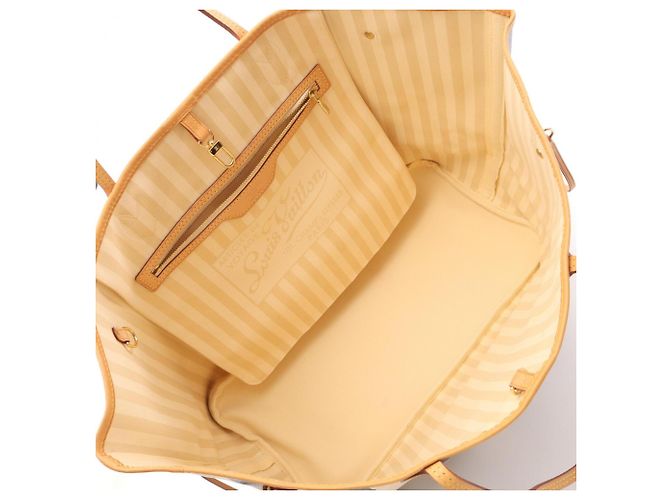 Borsa Tote Louis Vuitton Neverfull GM Marrone Beige - vista 3