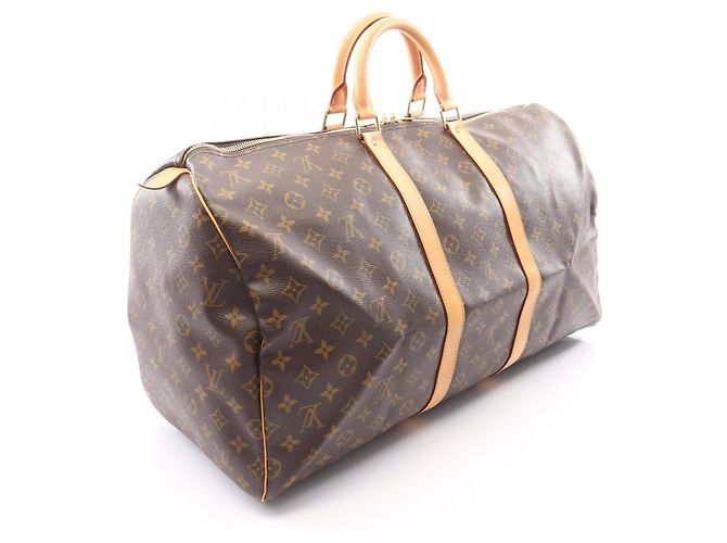 Louis Vuitton Keepall 55 Monogram Brown Boston Bag Castaño - vista 2