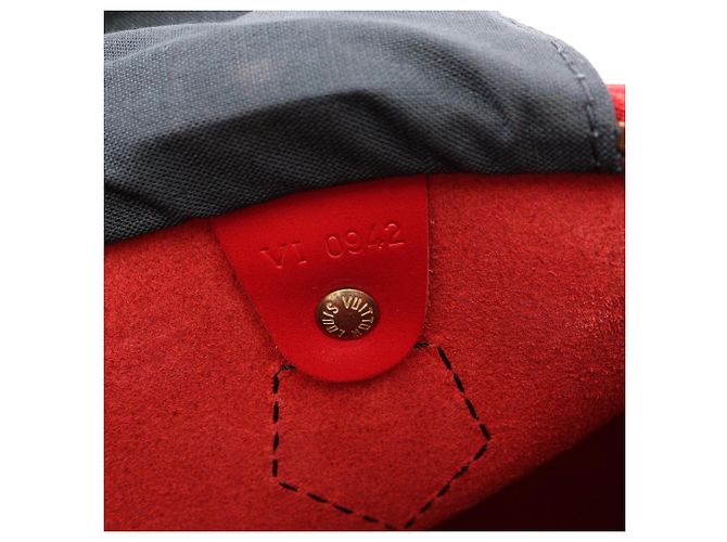 Borsa Louis Vuitton Speedy 25 Epi Rosso - vista 5