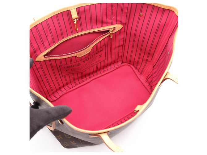 Borsa Tote Louis Vuitton Neverfull MM Marrone Rosa - vista 3