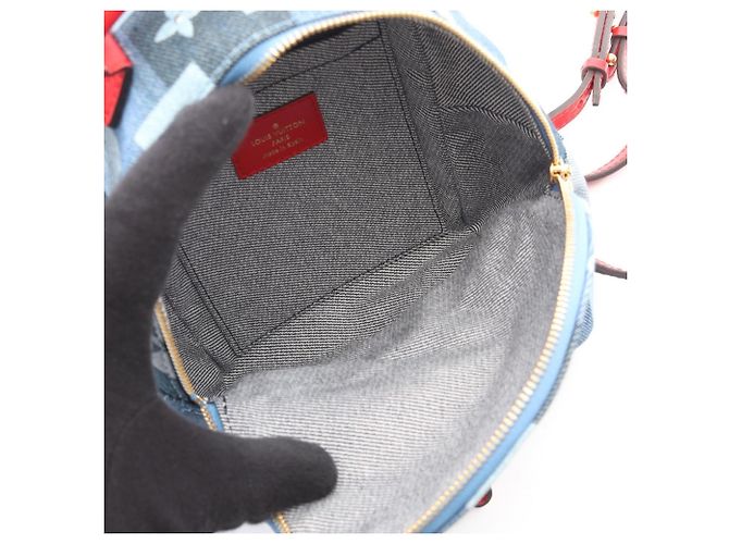 Zaino Louis Vuitton Palm Springs Backpack MINI Rosso Blu - vista 3