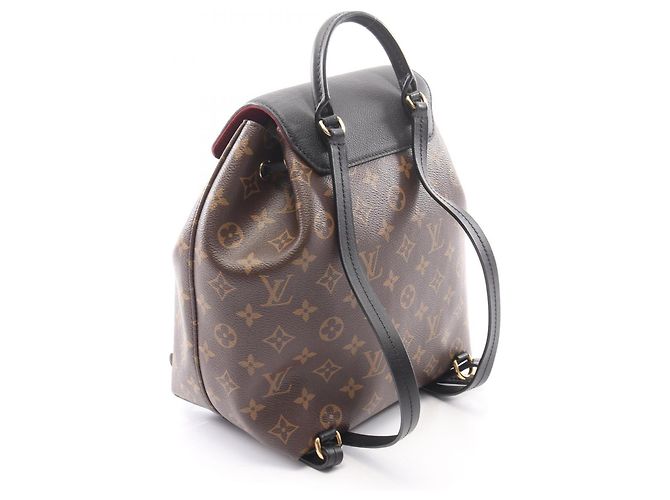 Zaino/Borsa Louis Vuitton Montsouris NM PM Marrone Nero - vista 2