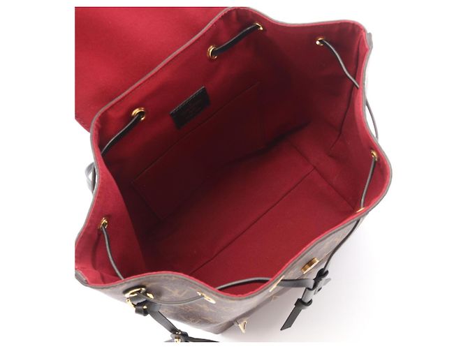 Zaino/Borsa Louis Vuitton Montsouris NM PM Marrone Nero - vista 3