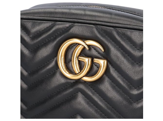 Borsa a tracolla Gucci GG Marmont in pelle nera Nero - vista 7