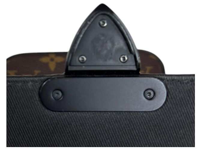 Borsa a tracolla Louis Vuitton in Monogram Macassar Marrone Nero - vista 10