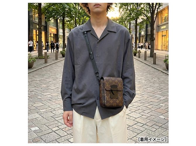 Borsa a tracolla Louis Vuitton in Monogram Macassar Marrone Nero - vista 16