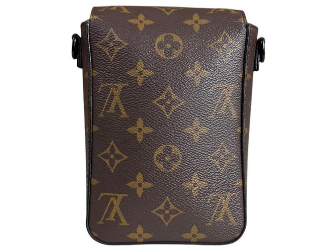 Borsa a tracolla Louis Vuitton in Monogram Macassar Marrone Nero - vista 3