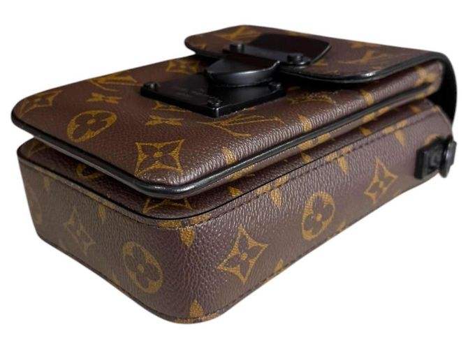 Borsa a tracolla Louis Vuitton in Monogram Macassar Marrone Nero - vista 5