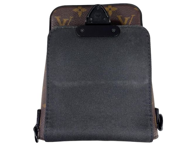 Borsa a tracolla Louis Vuitton in Monogram Macassar Marrone Nero - vista 8