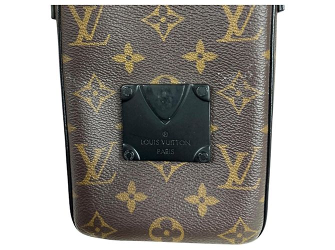 Borsa a tracolla Louis Vuitton in Monogram Macassar Marrone Nero - vista 9