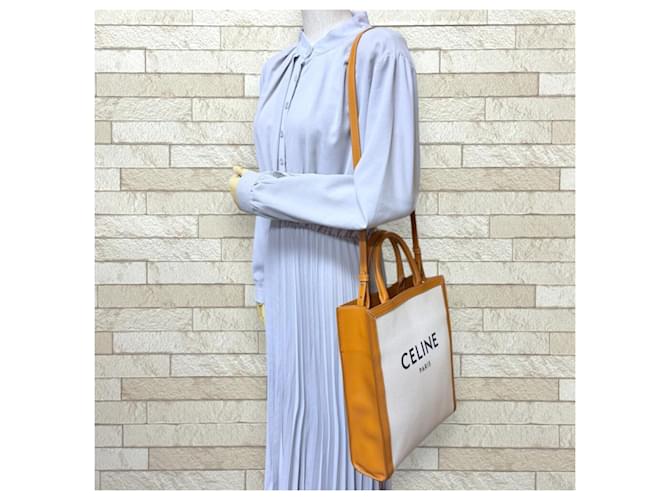 Céline Borsa a spalla Celine Small Vertical Cabas Bianco - vista 2