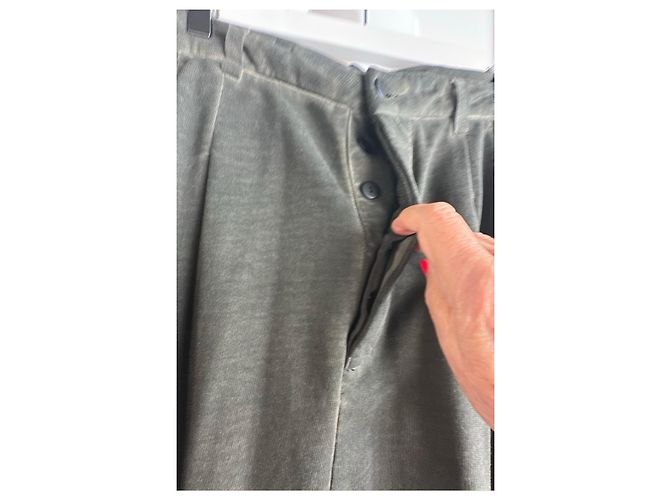 Munthe Plus Simonsen PLU weite Leinenhose Militärgrün - Ansicht 4