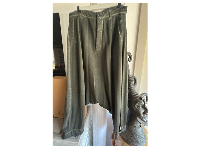 Munthe Plus Simonsen PLU weite Leinenhose Militärgrün - Ansicht 9