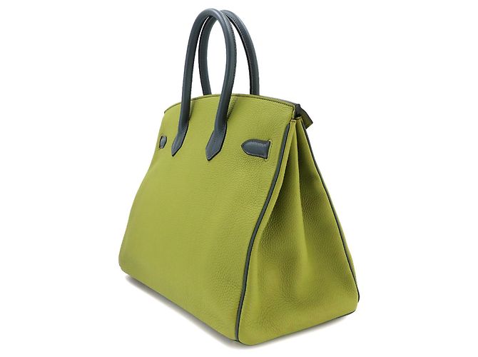 Hermès Borsa a mano Hermes Birkin 35 Verde - vista 3