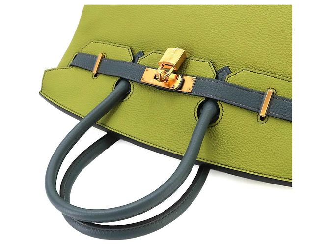 Hermès Borsa a mano Hermes Birkin 35 Verde - vista 5