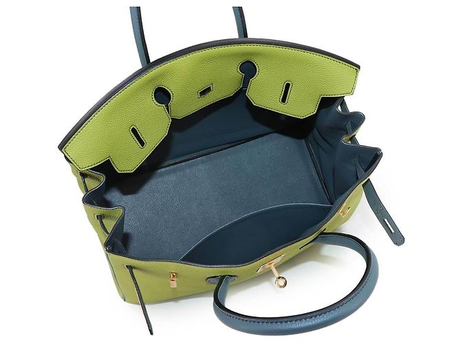 Hermès Borsa a mano Hermes Birkin 35 Verde - vista 6