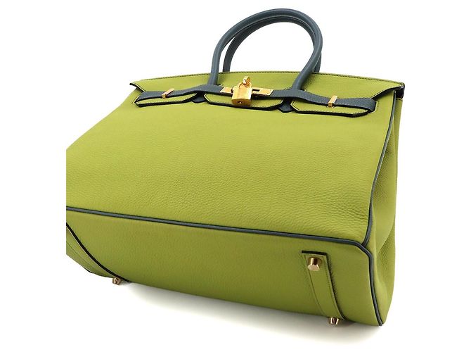 Hermès Borsa a mano Hermes Birkin 35 Verde - vista 8