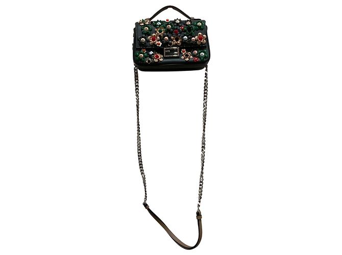 Borsa a tracolla Micro Double Bucket Chain Fendi Applique Stud Flowerland Cachi - vista 15