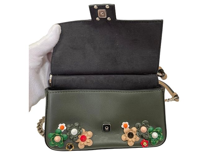 Borsa a tracolla Micro Double Bucket Chain Fendi Applique Stud Flowerland Cachi - vista 6