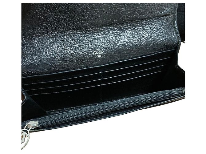 Cartera larga Cartier Marcello de piel Negro - vista 5