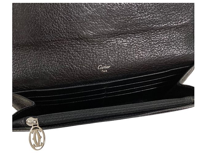 Cartera larga Cartier Marcello de piel Negro - vista 8