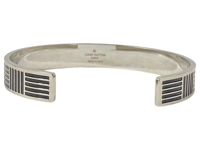 Bracciale Rigido Louis Vuitton Jonc Damier Colors Nero Argento - vista 2