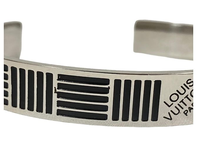 Bracciale Rigido Louis Vuitton Jonc Damier Colors Nero Argento - vista 6