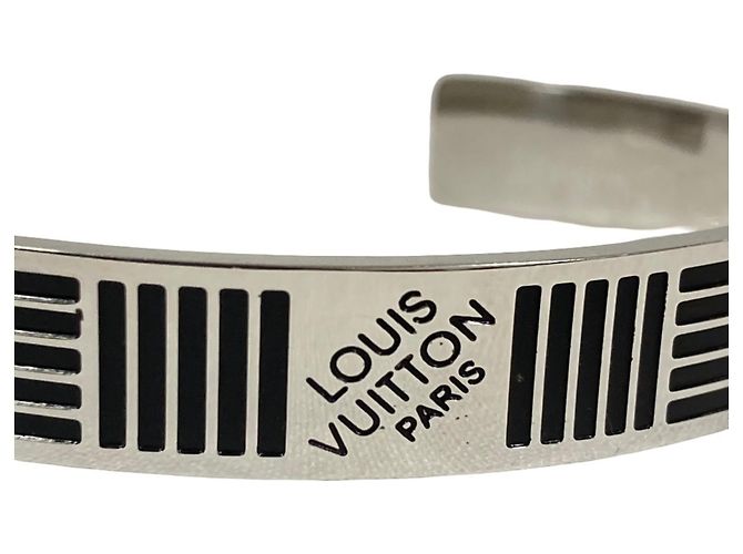 Bracciale Rigido Louis Vuitton Jonc Damier Colors Nero Argento - vista 7