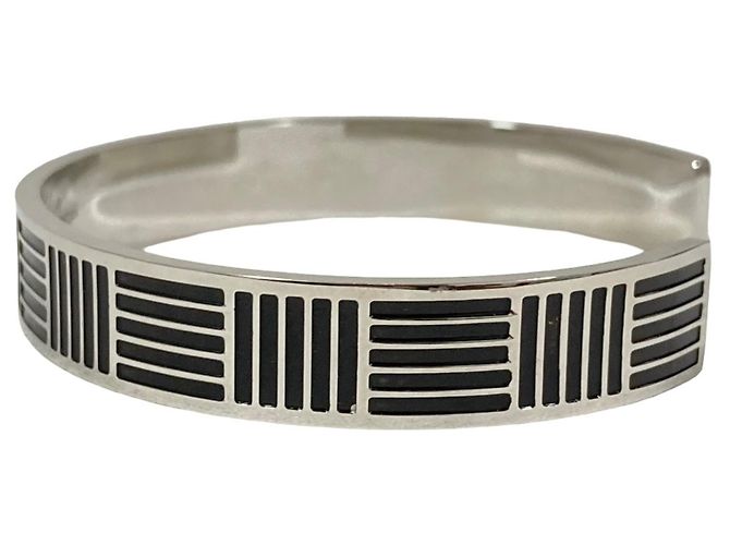Bracciale Rigido Louis Vuitton Jonc Damier Colors Nero Argento - vista 8
