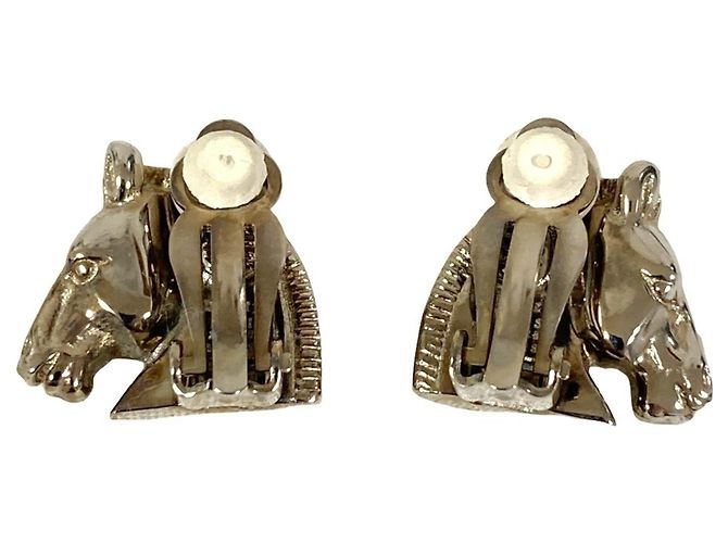 Hermès Orecchini Hermes Cheval Horse Clip Argento - vista 2