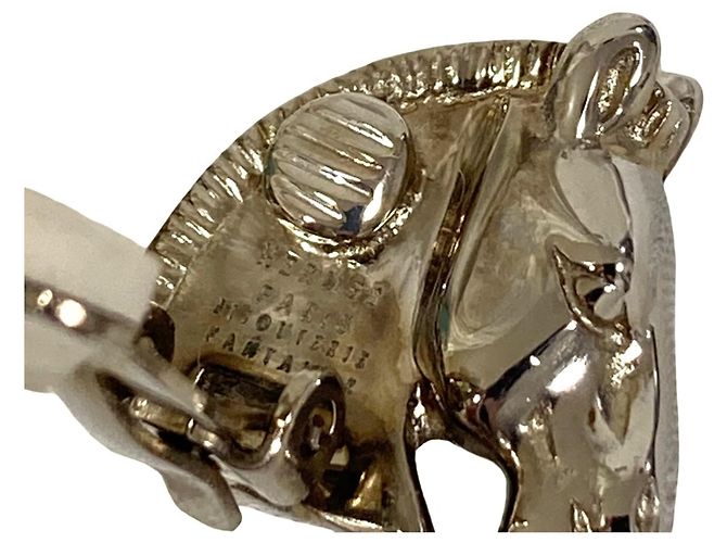 Hermès Orecchini Hermes Cheval Horse Clip Argento - vista 4
