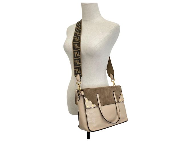 Borsa a tracolla 3-Way Flip in pelle Fendi Grigio - vista 3