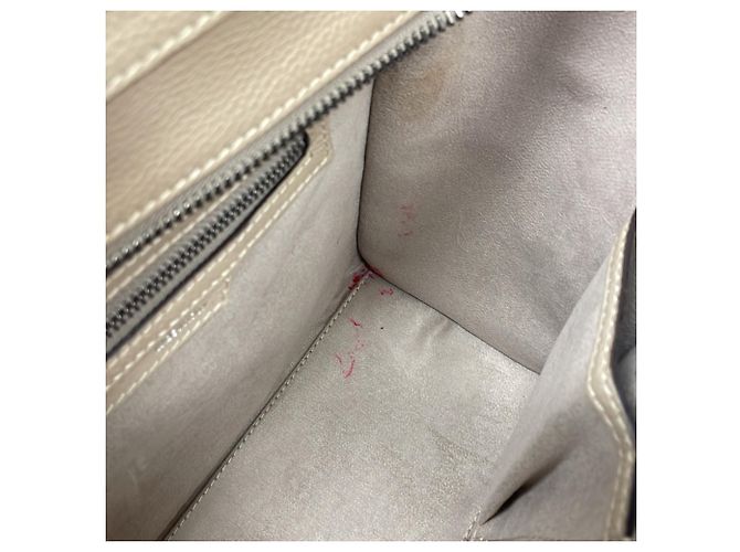 Céline Borsa Tote Celine Luggage Micro Shopper Beige - vista 12