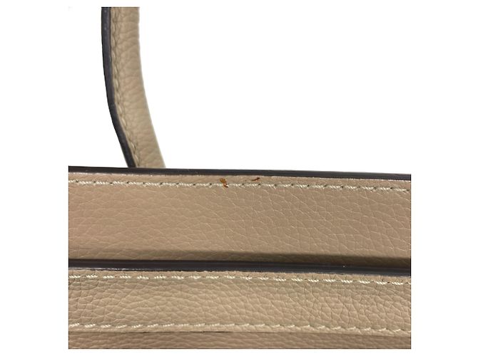 Céline Borsa Tote Celine Luggage Micro Shopper Beige - vista 14