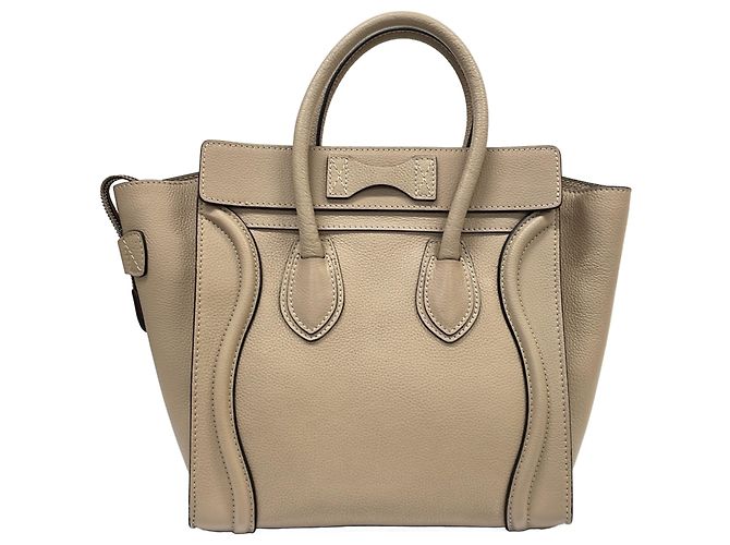 Céline Borsa Tote Celine Luggage Micro Shopper Beige - vista 2