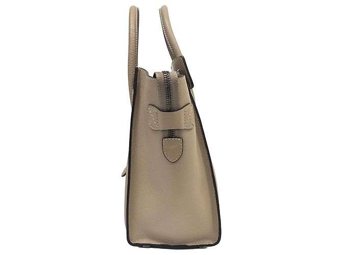Céline Borsa Tote Celine Luggage Micro Shopper Beige - vista 3