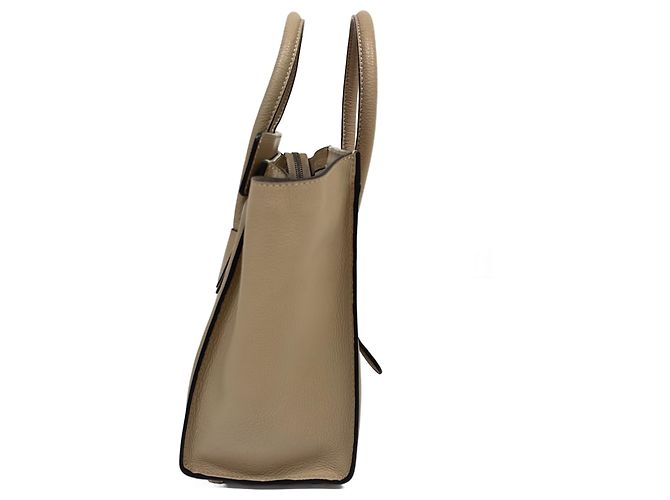 Céline Borsa Tote Celine Luggage Micro Shopper Beige - vista 4