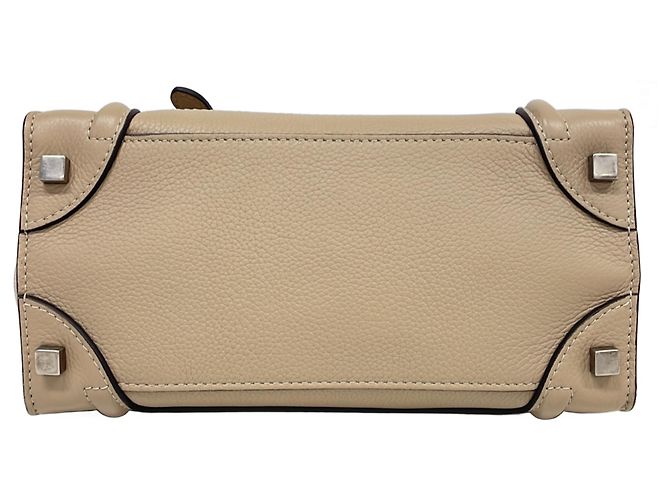 Céline Borsa Tote Celine Luggage Micro Shopper Beige - vista 5