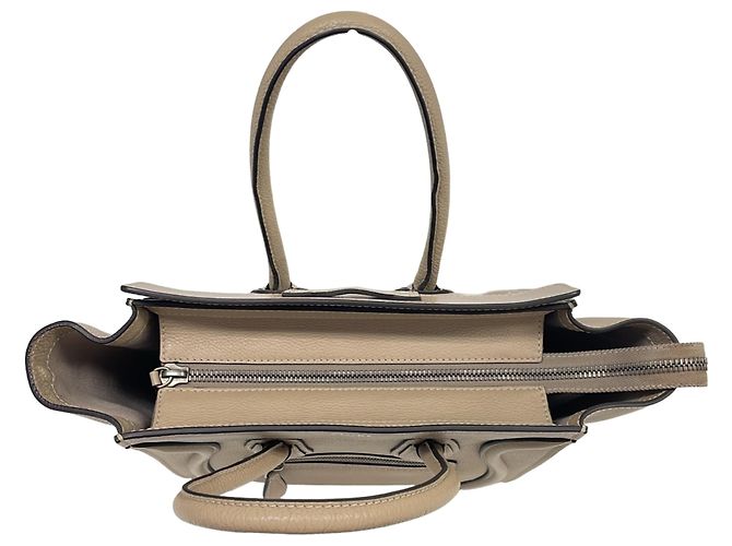 Céline Borsa Tote Celine Luggage Micro Shopper Beige - vista 7