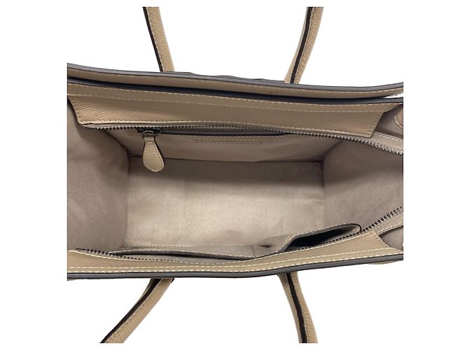 Céline Borsa Tote Celine Luggage Micro Shopper Beige - vista 8