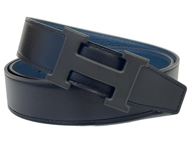 Hermès Cinto Hermes Constance em couro Preto Azul - vista 2