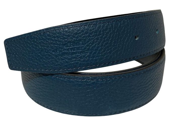 Hermès Cinto Hermes Constance em couro Preto Azul - vista 3