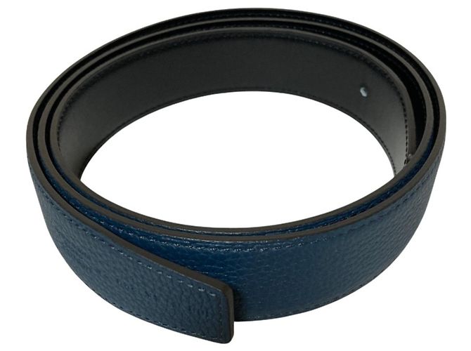 Hermès Cinto Hermes Constance em couro Preto Azul - vista 4