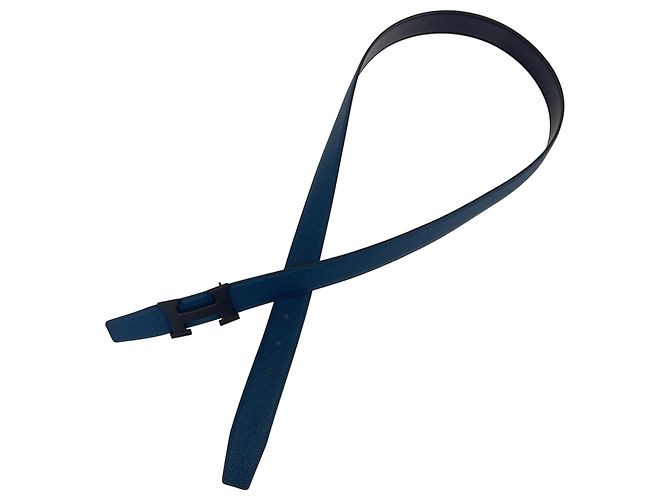 Hermès Cinto Hermes Constance em couro Preto Azul - vista 5