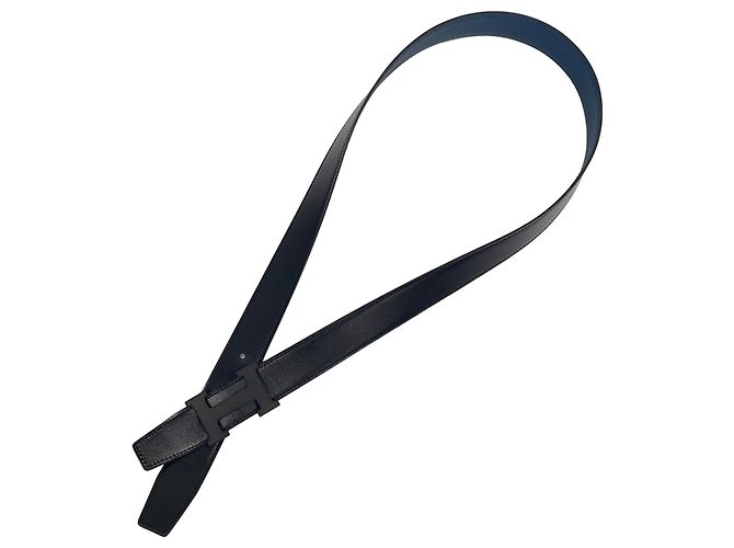 Hermès Cinto Hermes Constance em couro Preto Azul - vista 6