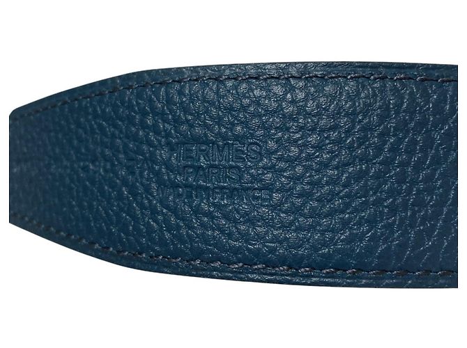 Hermès Cinto Hermes Constance em couro Preto Azul - vista 8