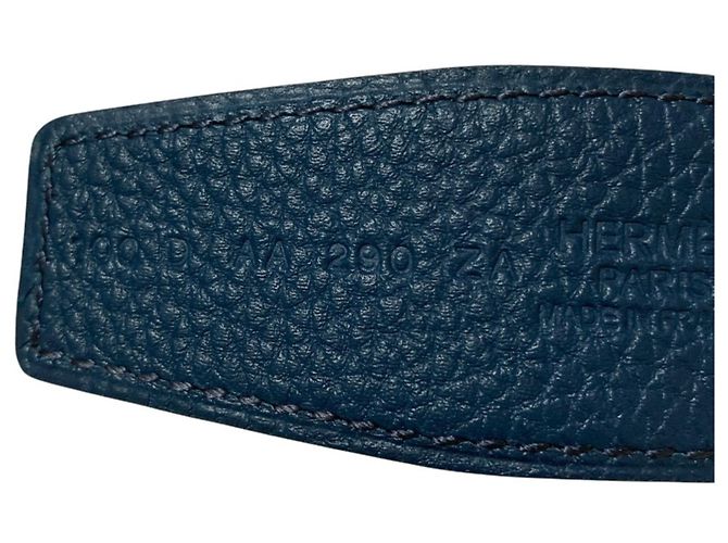 Hermès Cinto Hermes Constance em couro Preto Azul - vista 9