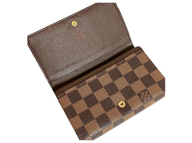 Cartera larga Louis Vuitton Damier Canvas Castaño Damier ebene - vista 3