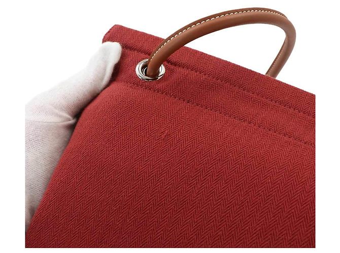 Hermès Sac Aline MM Shoulder Handbag Marrone Rosso - vista 8